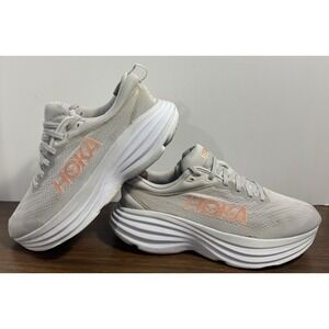Hoka One One Bondi 8 REFLECTIVE Womens Size 8.5 Running Shoes Sneakers Gray